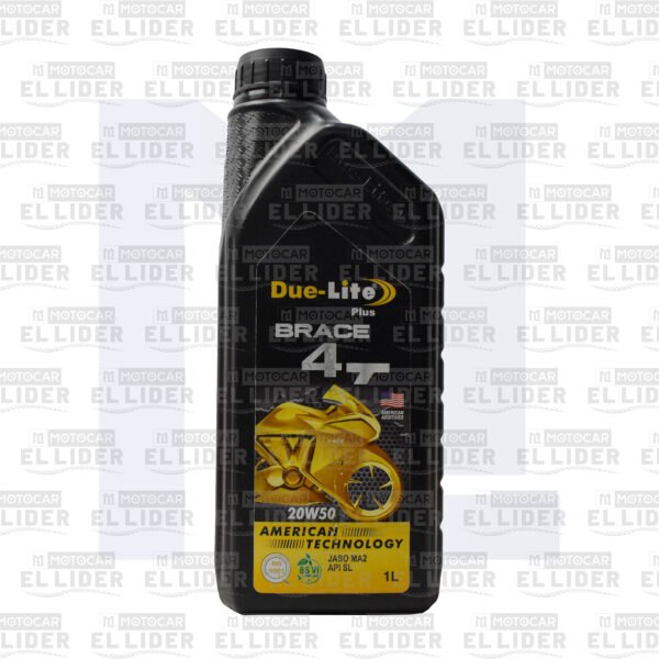 ACEITE 4T 20W50 DUE-LITE PLUS BRACE INDIA TECNOLOGIA AMERICANA API SL JASO MA2