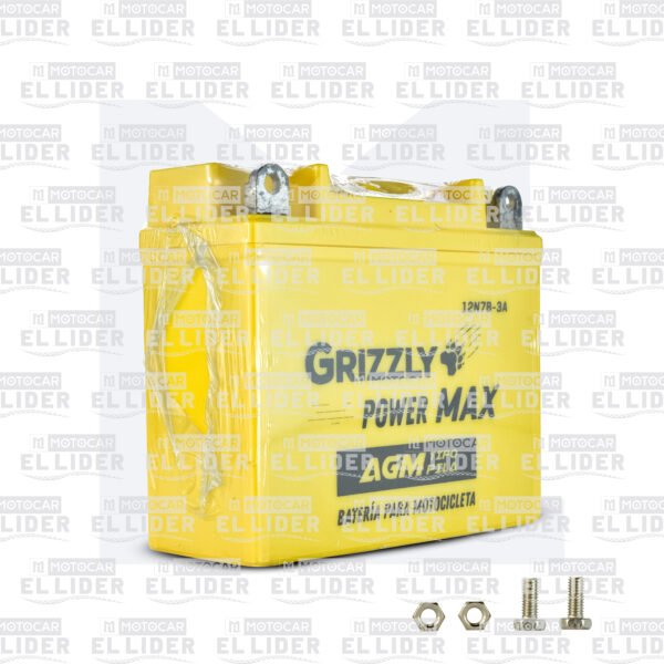 BATERIA 12N7B-3A GRIZZLY POWER MAX AGM HONDA CB125F/CBF125/CB125/CBZ160 (POSITIO LADO DERECHO)