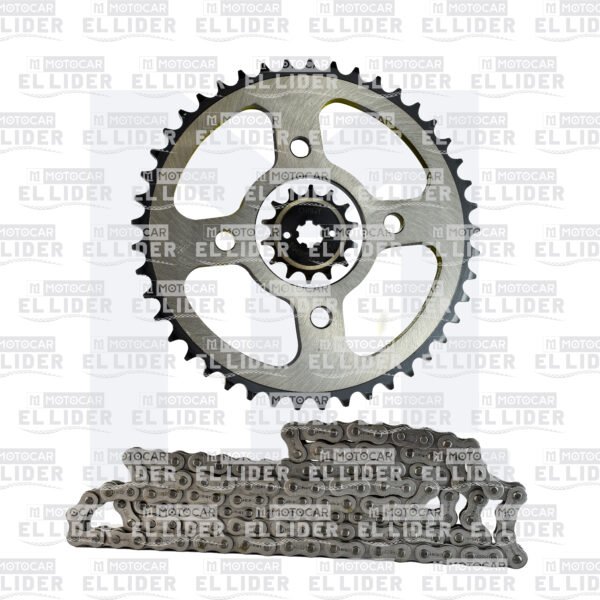 KIT ARRASTRE DISCOVER 125 ST/150 ST/PULSAR135/PULSAR 125NS/PULSAR150 NS/PULSAR160 NS ORIGY SCORPION ACERO 1045 14*45TH*428H*132L